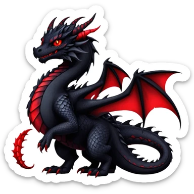 Gothic Badass Edgy Dark Mysterious Mystical Dragon-Beast-Fursona sticker
