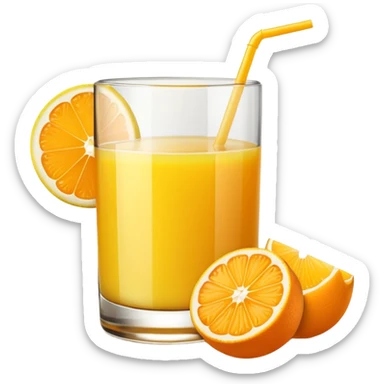 glass of orange juice with lemon on side  sticker
