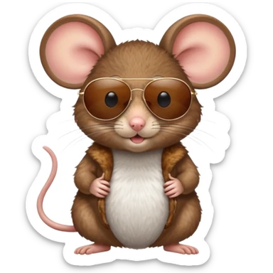 Mouse with sunglasses sticker