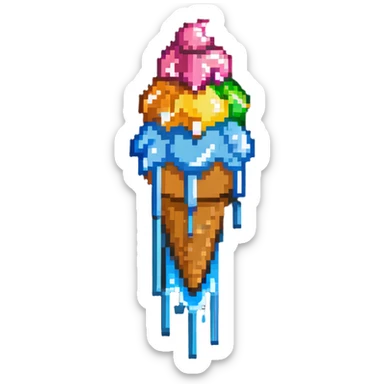 ice cream cone dripping sticker
