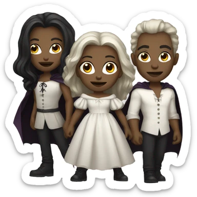 white mean vampire family sticker
