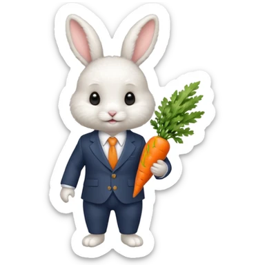 baby bunny in suit sticker