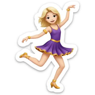 Happy girl dancing full body sticker