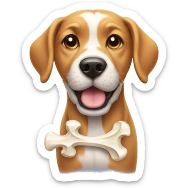 dog with a bone  sticker