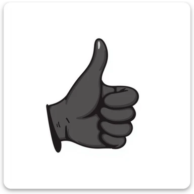 A hand giving thumbs up with dark skin and light skin highlights sticker