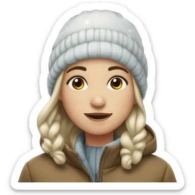 Girl in winter sticker