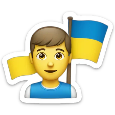 people with ukraine flag sticker