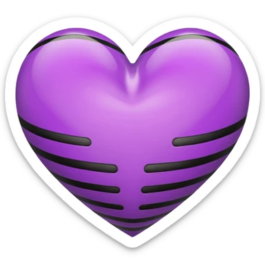 heart with black and purple stripes sticker