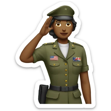 solider saluting woman sticker