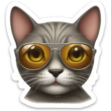 Cat with sunglasses sticker
