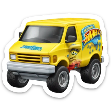 Hot wheels Premium SpongeBob 1985 Chevy Astro  sticker