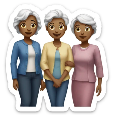 Two older white sisters with two white younger sisters sticker
