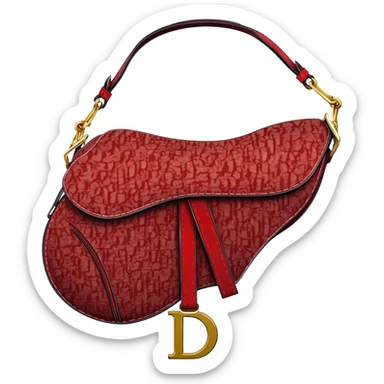 red dior printed saddle bag sticker