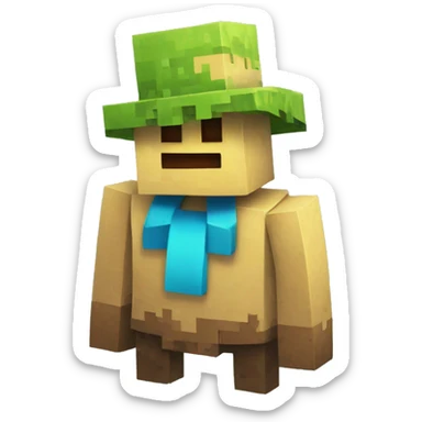 Un golem de minecraft con un gorro de ecuador sticker