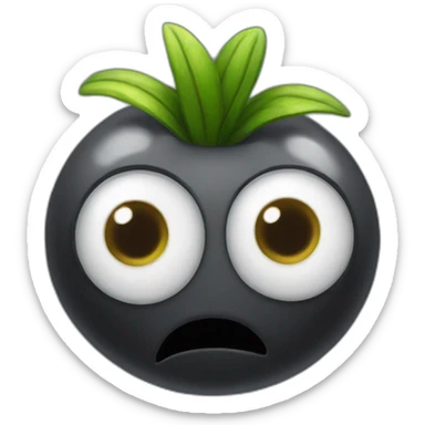 Black seed with tree eyes pvz sticker