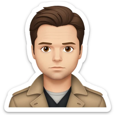 face of Sebastian Stan, neutral expression sticker