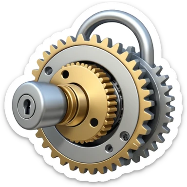 lock with internal gears. sticker