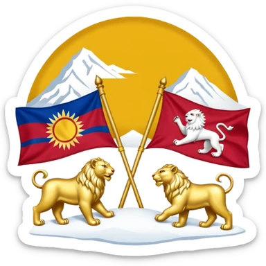 make flag of Tibet add 2 snow lion sticker