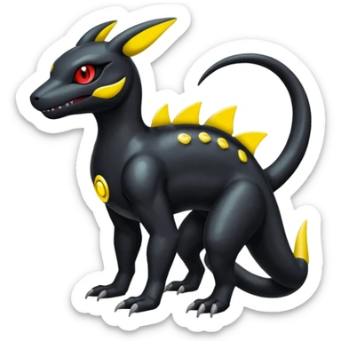 Shiny Dusknoir-Salandit-Umbreon-Fakémon-hybrid-creature (full body)  sticker