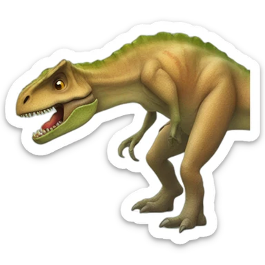dinosaur eating a vegan sticker