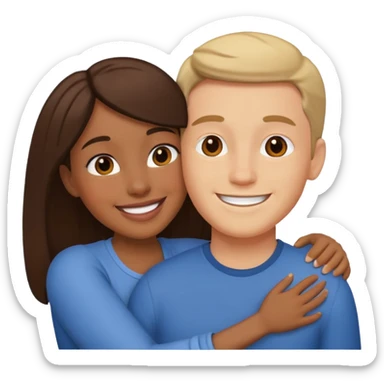 couple hugging sticker