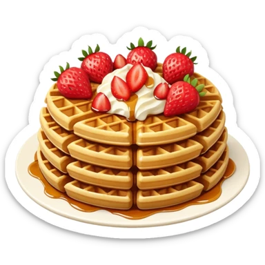 waffle with strawberies sticker