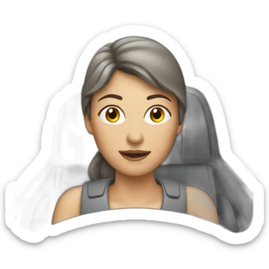 Woman drives grey car sticker