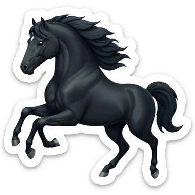 Black horse is running sticker