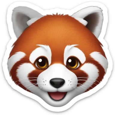 Red panda face sticker