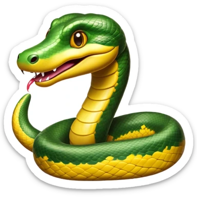 Cinematic Comical Anaconda Portrait Emoji, Head tilted dramatically with an exaggeratedly shocked expression, featuring a robust, patterned body with wide, comically expressive eyes full of humorous disbelief, Simplified yet hilariously expressive features, highly detailed, glowing with a slightly sassy jungle glow, high shine, dramatic yet playful, stylized with an air of quirky reptilian attitude, soft glowing outline, capturing the essence of a meme-worthy anaconda that looks ready to side-eye its way into viral fame! sticker
