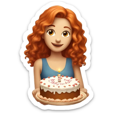 Elbette, işte istediğiniz şekilde bir prompt:

Red-haired beautiful girl holding a birthday cake, looking happy. sticker