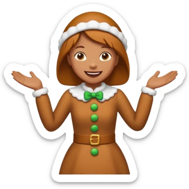 shrug woman gingerbread sticker