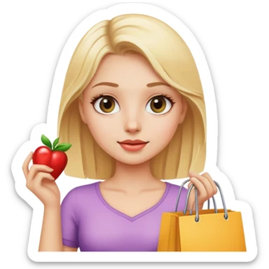 Blonde girl shopping  sticker