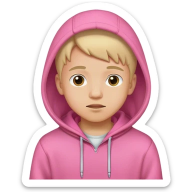 Boy with pink hoodie sticker