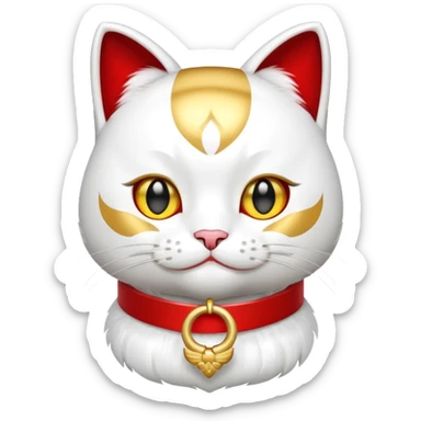 Lucky cat with red details sticker
