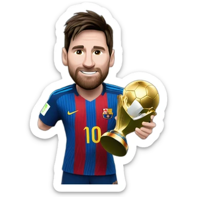 messi con la copa del mundo sticker