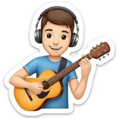 Guy jamming with headphones  sticker