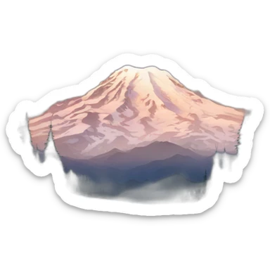 Snowy-mountain-mt-mount-rainier-dawn sticker