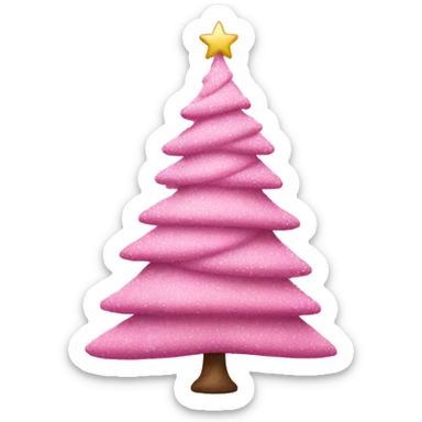 Pink Christmas tree sticker