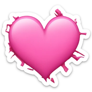 A broken pink heart  sticker