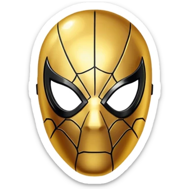Spiderman face gold sticker