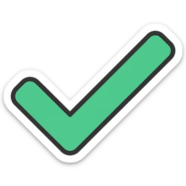 green check mark icon sticker