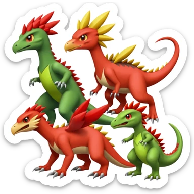 Sceptile-Inteleon-Blaziken-Pokémon-Fakémon-creature sticker