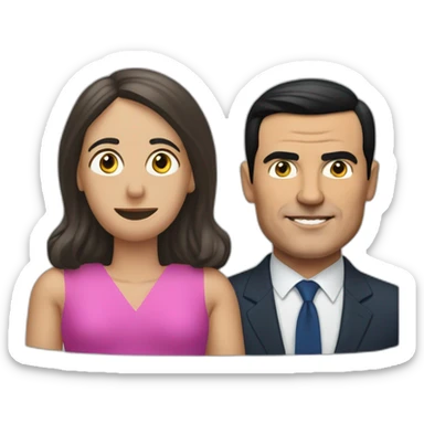 Pedro Sánchez and an inflatable woman sticker