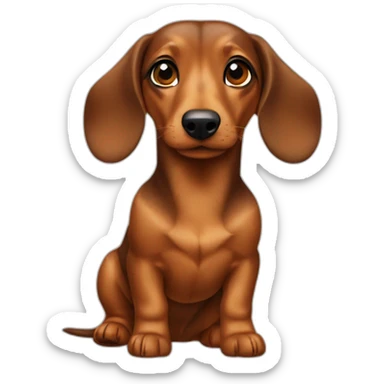 dog  daschund  brown  grapgich designer sticker