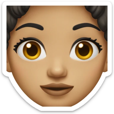 A girl with black hair brown eyes and big lips  sticker