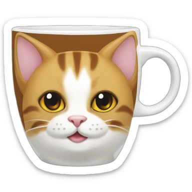 cat coffee mug sticker
