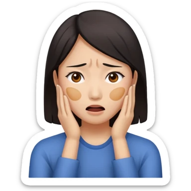 Asian Women in agony sticker