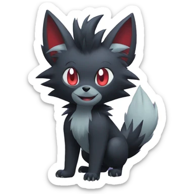 Cool Edgy Zorua-Zoroark-Mightyena full body sticker