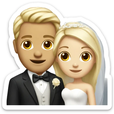 wedding white couple blonde sticker